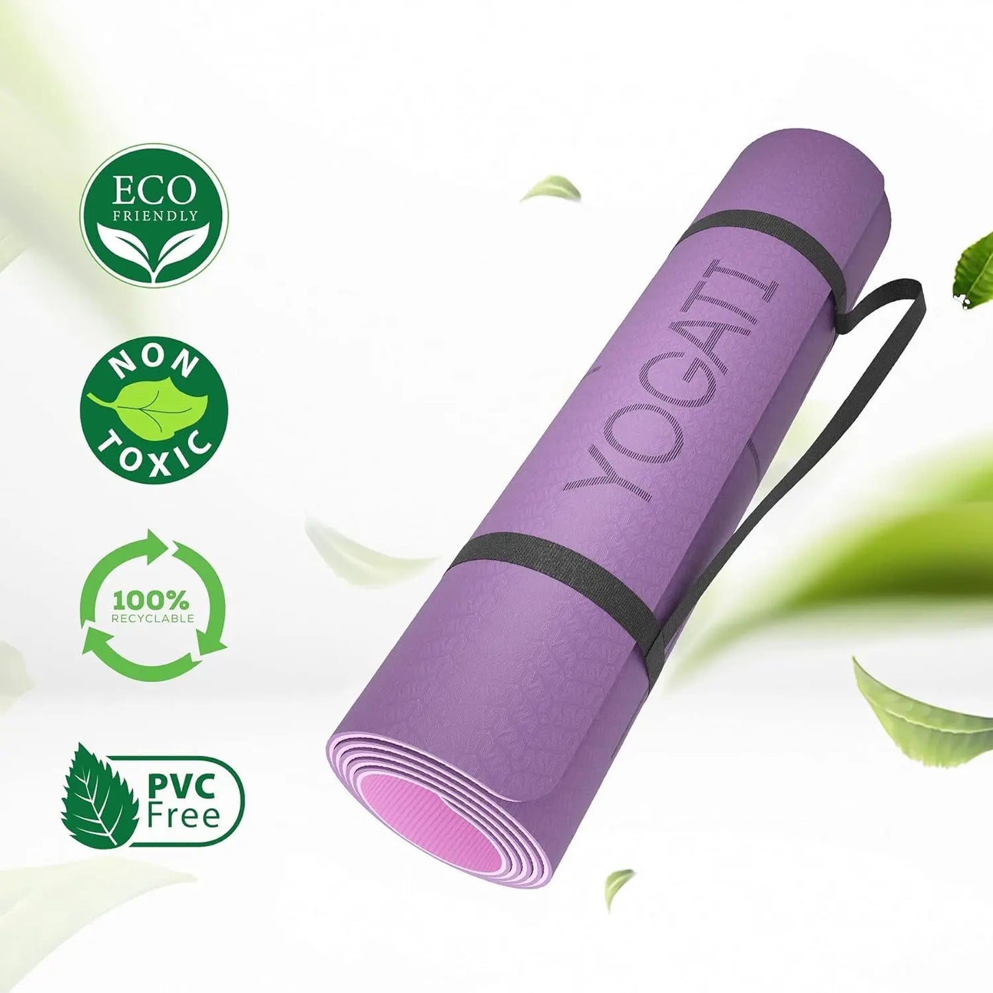 YOGATI - Yogamatte, Rutschfest Und Dick, Yogamatte Mit Punkten Zur Körperausrichtung, Sportmatte Für Erwachsene Und Kinder, Ideal Für Pilates Und Fitness. Yoga Matt