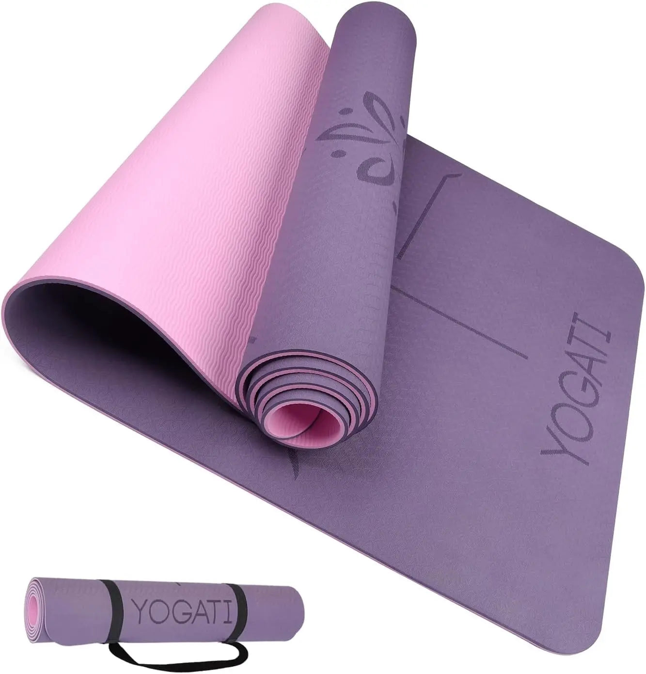 YOGATI - Yogamatte, Rutschfest Und Dick, Yogamatte Mit Punkten Zur Körperausrichtung, Sportmatte Für Erwachsene Und Kinder, Ideal Für Pilates Und Fitness. Yoga Matt